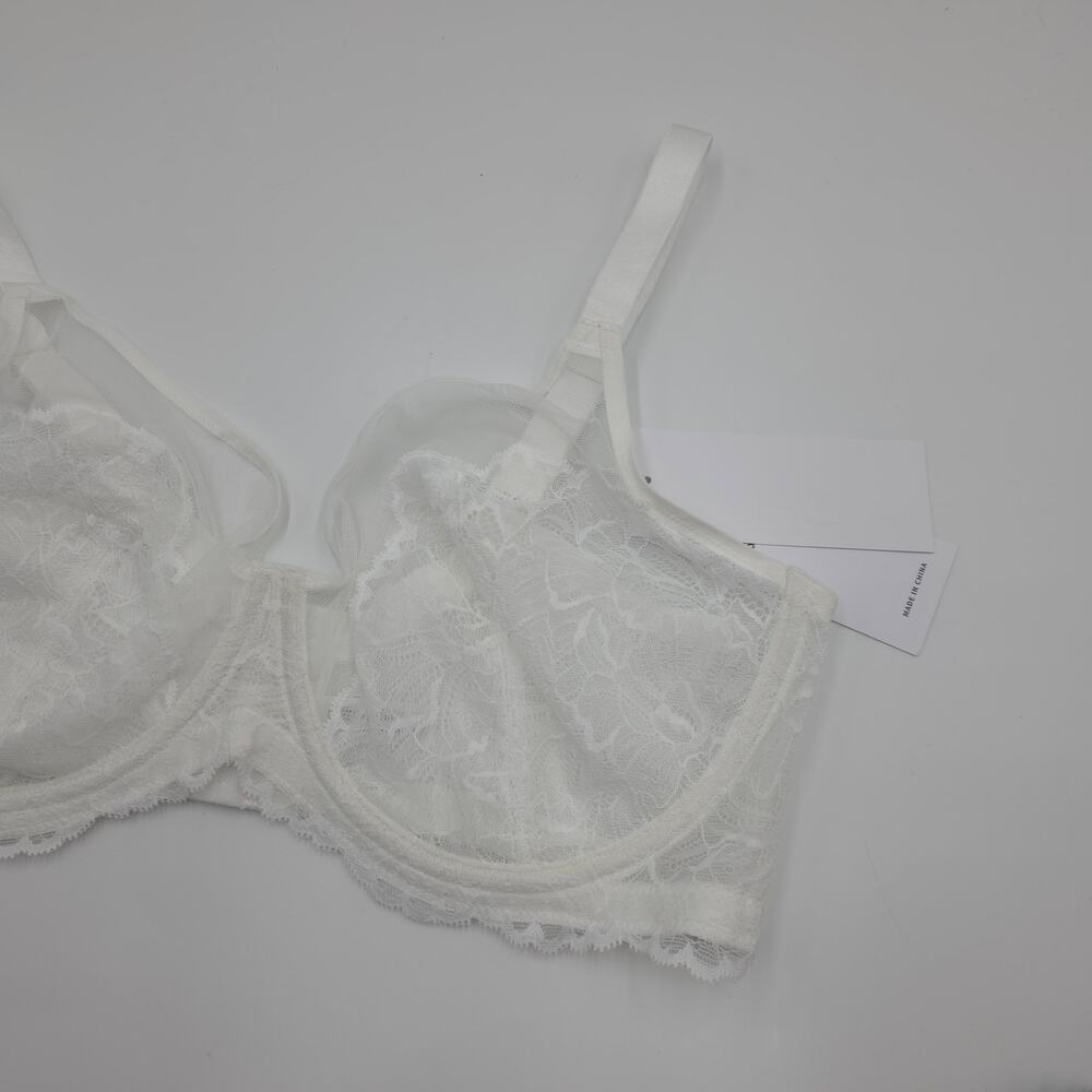 HSIA Bundle of Two Blossom Unlined Underwire Lace Bra Black White Size 34DDD - Picture 7 of 9
